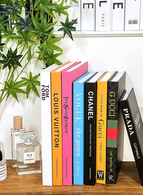 可翻页高级英文仿真假书装饰陈z列拍照道具工作室软装民宿模特手