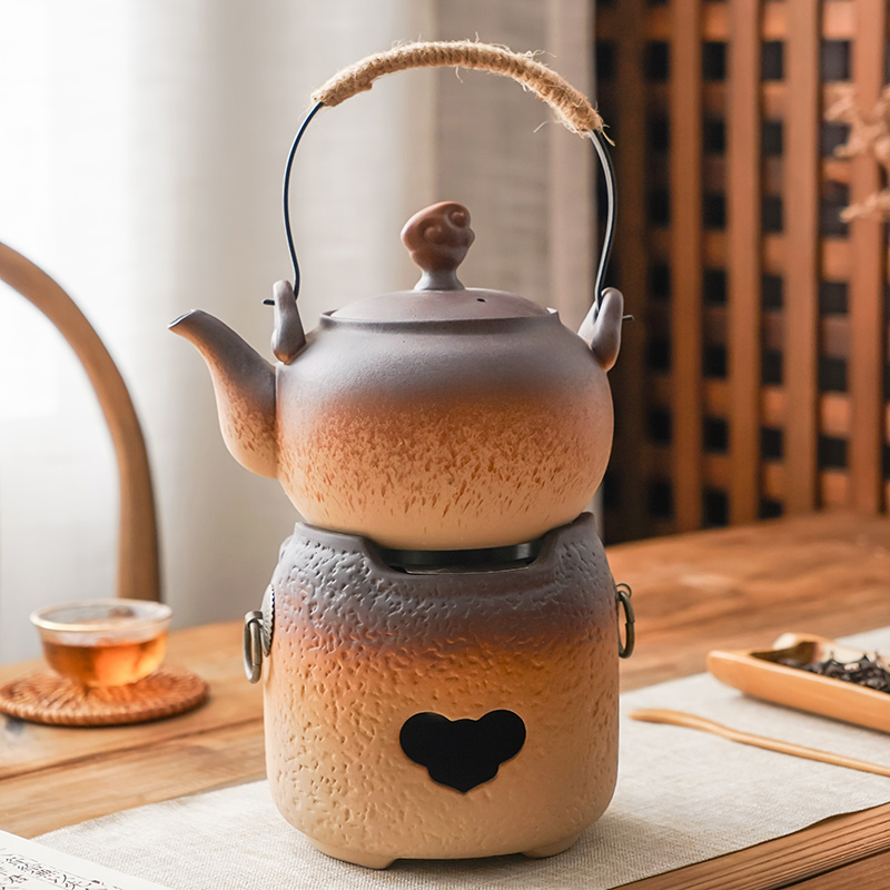 家用户外野外陶瓷酒精炉碳炉煮茶器烧水壶温茶炉S茶壶套装底座双