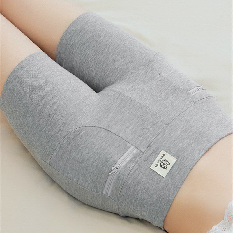 纯棉带口袋安全裤女防走光春夏薄款大码高腰收腹紧身打底保险短裤