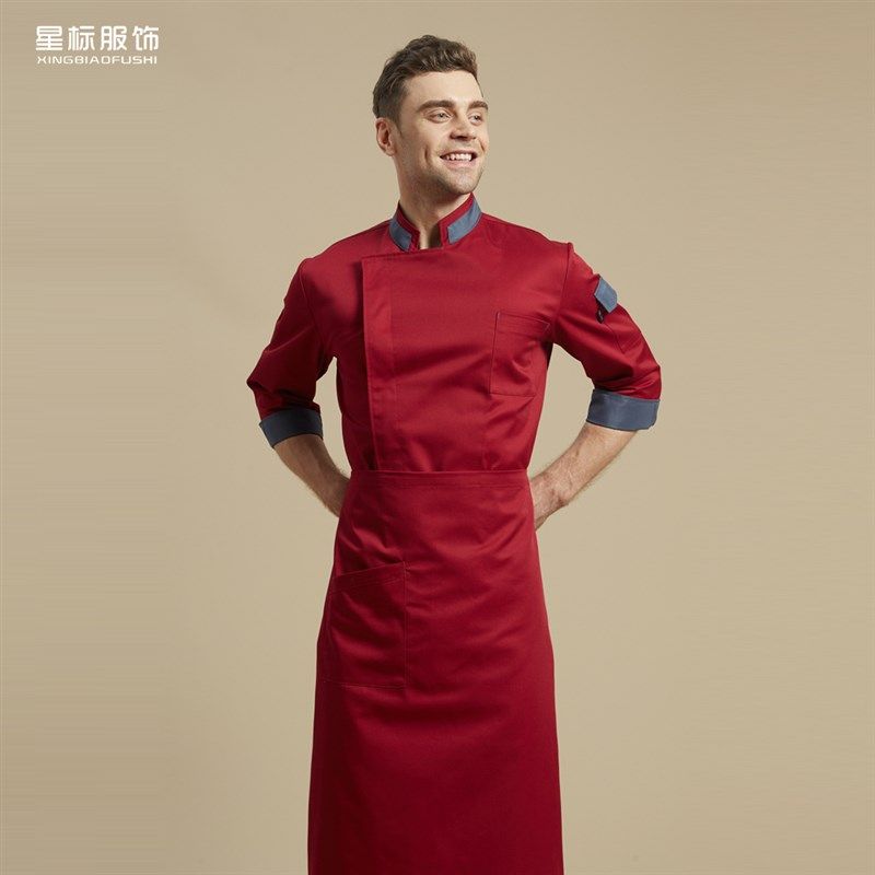 厨师工作服七分袖男酒店厨房工作制服厨衣西餐厅饭店后厨厨师服