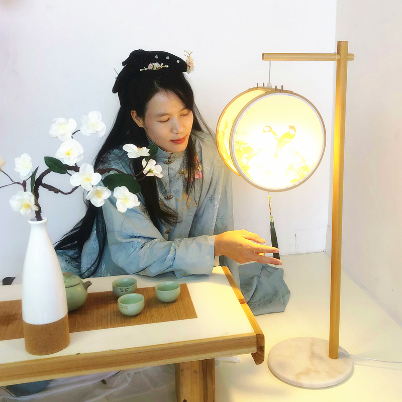 新中式落地台灯客厅榻榻米日式茶室客厅禅意复古典实木书房落地灯