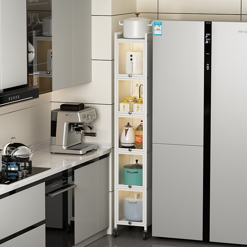 厨房夹缝置物架落地多层小尺寸冰箱侧收纳缝隙20cm极窄靠墙储物柜
