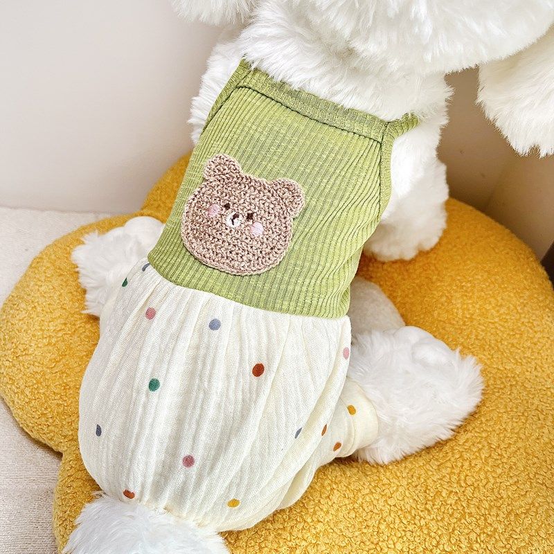 狗狗针织波点吊带夏季衣服宠物博美泰迪小型幼犬四腿衣比熊春薄款,宠物/宠物食品及用品,狗宠物服装/雨衣,淘宝优惠券,粉丝福利购,淘宝优惠卷