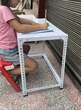 广州货架角钢货钢板小桌子工具层架工作台打包台家用置物架花架