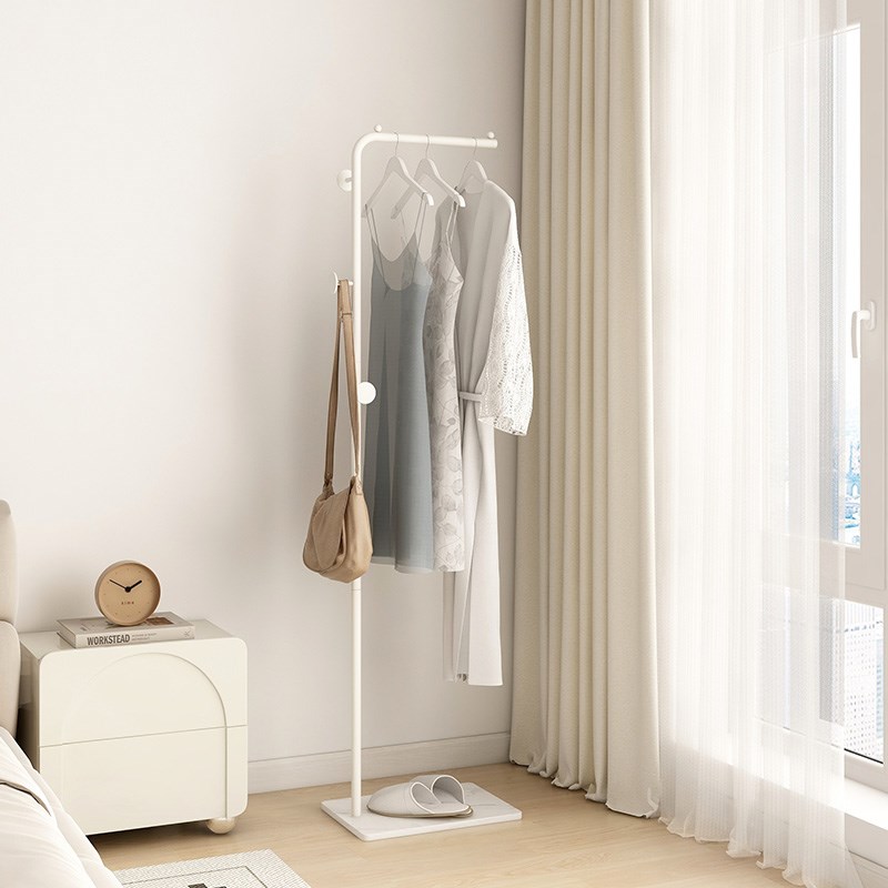 家用铁艺落地卧室挂衣架隔夜衣服简易收纳架子室内玄关创意衣帽架