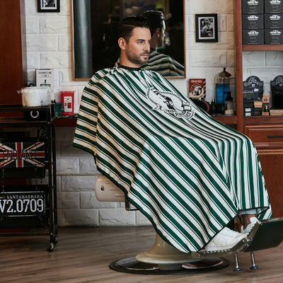 美式barbershop理发围布不沾发高档发廊专用剪发围布斗篷大人条纹