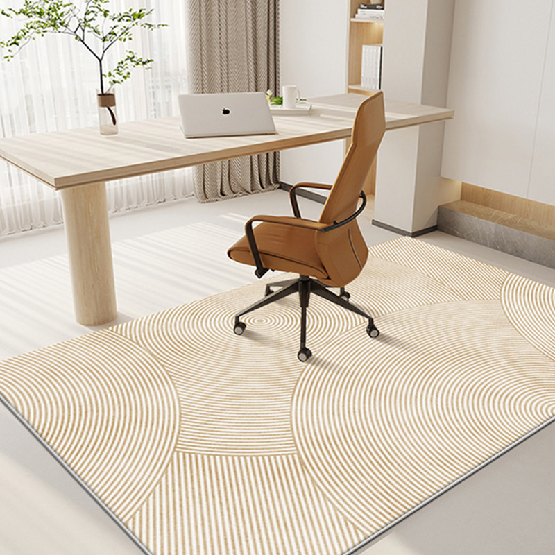 办公书桌椅子书房电脑转椅地垫防磨防滑垫子诧寂风杏色客厅小地毯