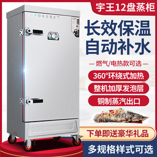 宇王商用电热蒸饭柜12盘蒸柜车单门双门蒸饭车蒸米饭馒头食堂餐厅