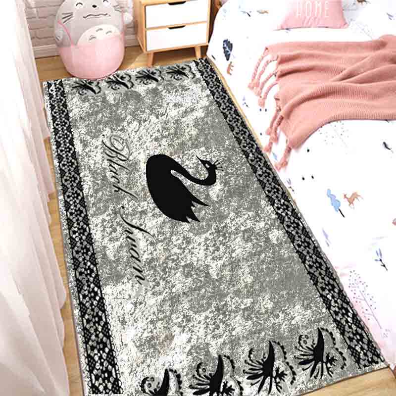 金钻绒床边地毯卧室夏天少女房间长条脚垫可擦免洗垫子床下地垫