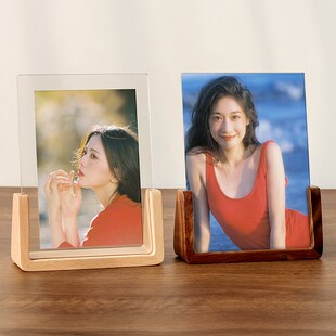 洗照片做成海马体相框摆台亚克力高级感拍立得照片小卡展示架6寸