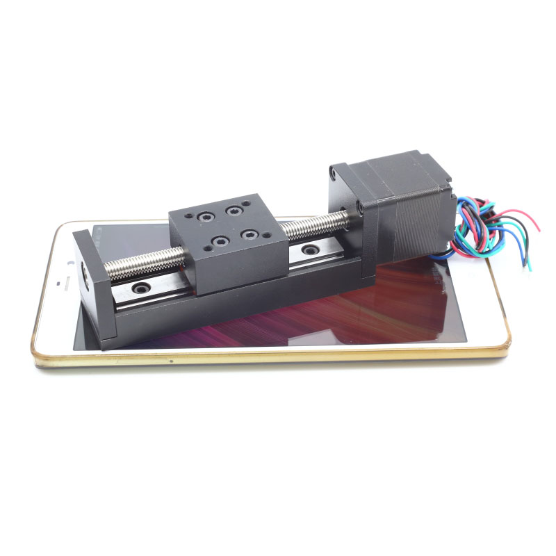 滑台微小型电动精密线轨梯形丝杠直线导轨模组28步进驱动电机套装