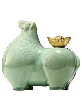 招财马上有钱办公室老板桌面摆件酒柜电视柜装饰开业礼物马到成功