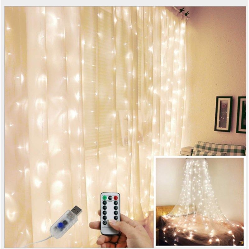 LED窗帘彩灯USB遥控瀑布花环灯串背景满天星星灯灯主播婚礼装饰灯,节庆用品/礼品,装饰灯,淘宝优惠券,粉丝福利购,淘宝优惠卷
