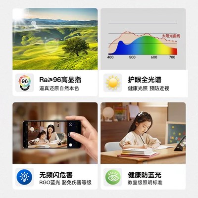 北欧原木奶油风全光谱客厅护眼吸顶灯原木超薄长方形大厅简约灯具
