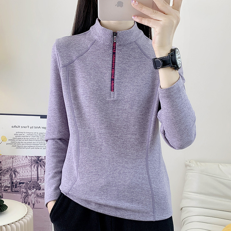 秋冬户外德绒打底衫女长袖t恤抓绒加绒加厚防寒保暖透气速干上衣