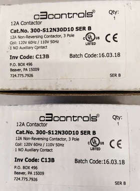 原装美国 c3controls接触器 300-S12N30D议价