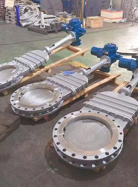 DMZ973X-16P电动暗杆刀型闸阀DN300不锈钢304电动刀型闸阀门DN450