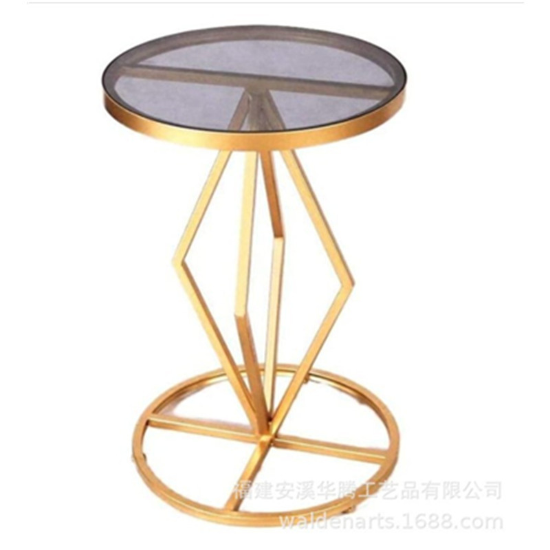 简约北欧铁艺圆形边几