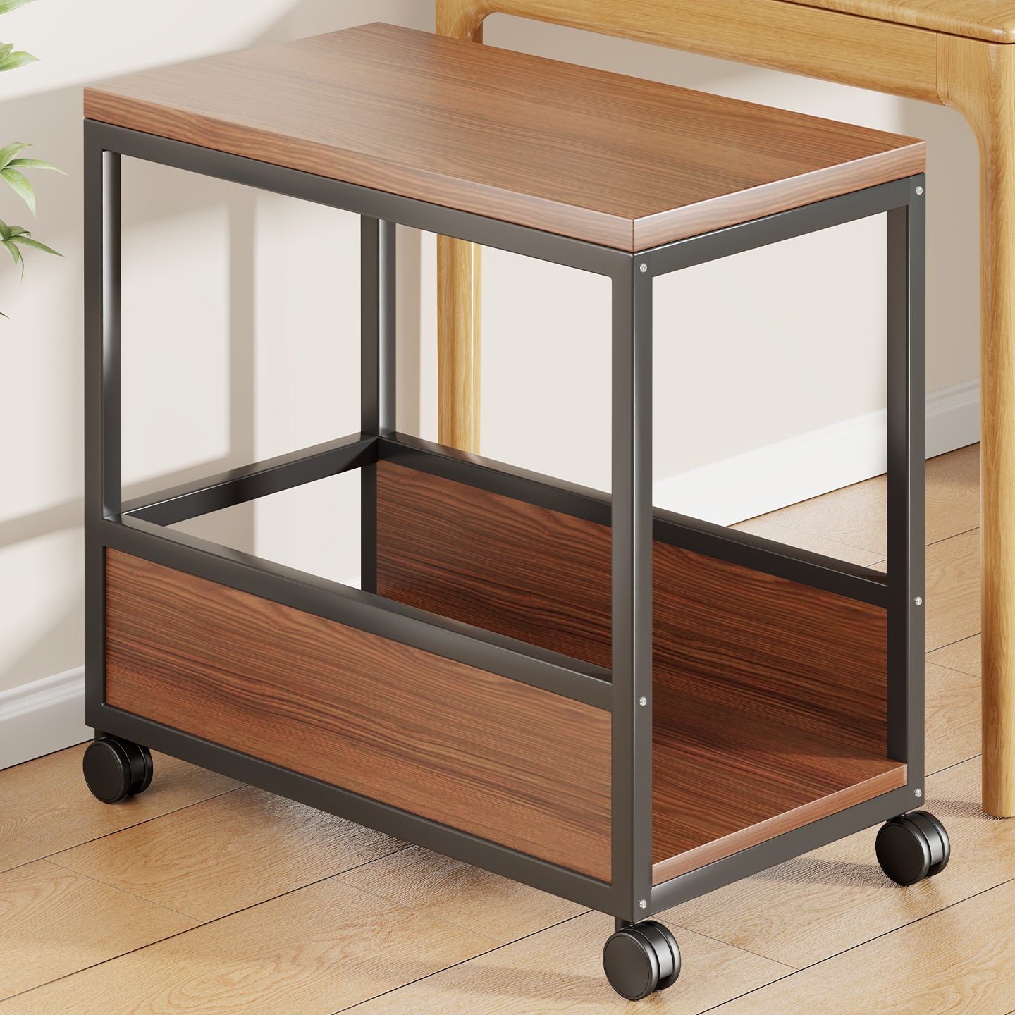 电脑机箱托架办公室工位主机可移动收纳置物架家用落地带轮储物柜