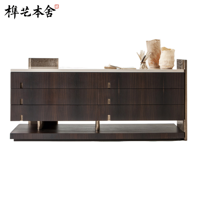 榫艺本舍/北欧轻奢设计客厅Outfit Dresser 样板间餐厅实木餐边柜