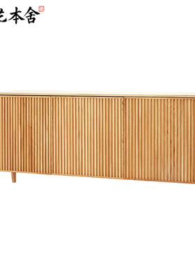 榫艺本舍/北欧极简设计样板间客厅实木储物收纳边柜PHAB餐厅橱柜