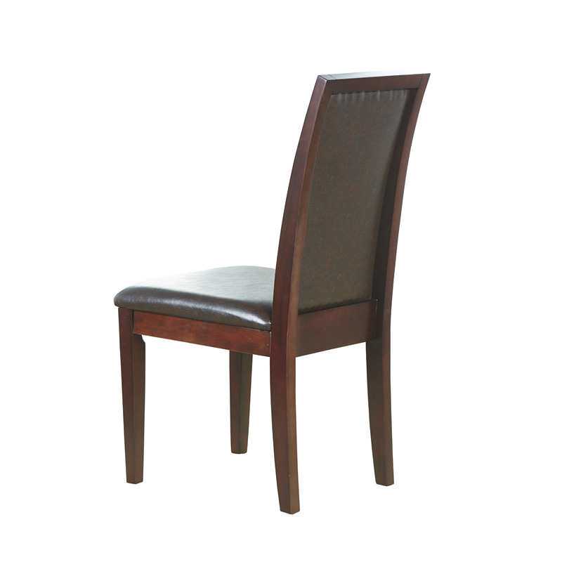 实木餐椅美式书桌椅家用靠背皮革软座木椅简约饭店椅中式餐馆座椅