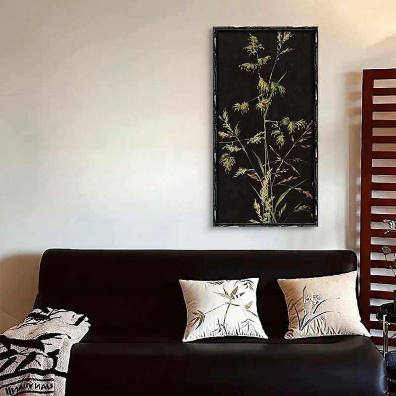 《万物生》法式复古黑白色调挂画新中式中古风客厅餐厅玄关装饰画