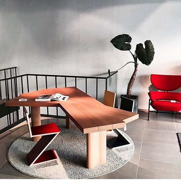 极简异形办公室办公桌简约办公桌现代电脑桌家用设计师书桌工作台