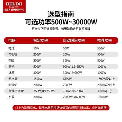 德力西TND3稳压器220v全自动家用大功率交流电源电压单相5kw/10/2