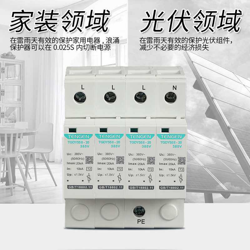 天正电气TGDY55II防雷避雷器2P4P204060KA二级电涌浪涌保护器开关