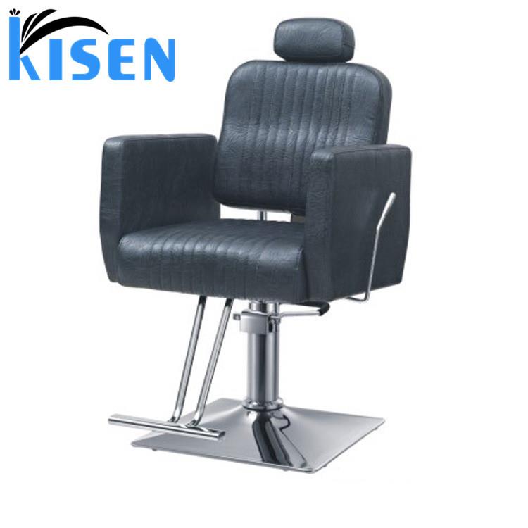 工厂直销便宜黑色条纹皮革液压泵油斜倚沙龙造型椅理发店家具躺椅