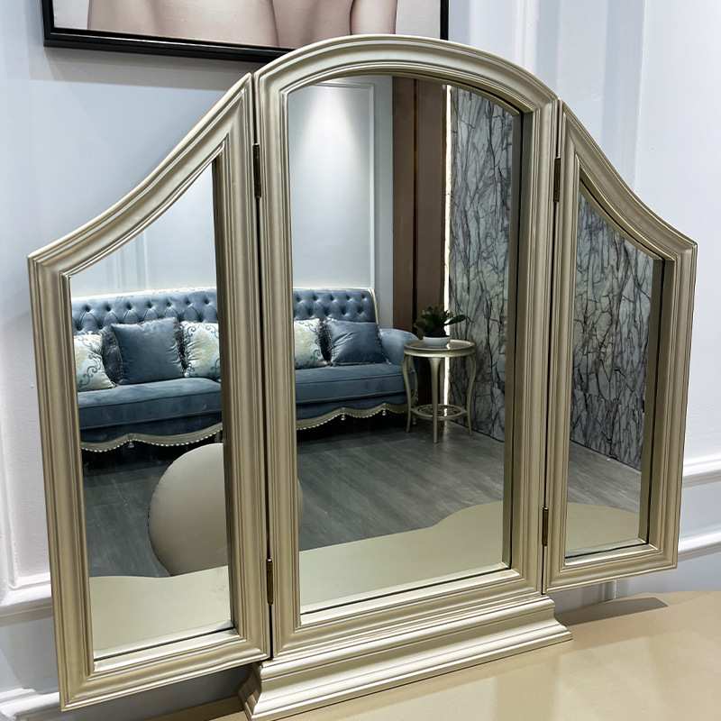 美式轻奢实木妆台带镜梳妆桌组合奢华风格打扮桌椅套装整装款妆台