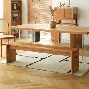 黑胡桃木全实木餐椅原木长条凳樱桃木餐凳长板凳子北欧极简床尾凳