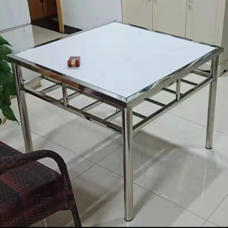 简易家用不锈钢餐桌烤火桌架折叠小饭餐桌取暖学习桌子摆摊吃饭J&