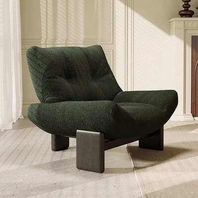 轻奢埃米休闲椅复古设计师实木单人沙发椅客厅接待阳台懒人扶手椅