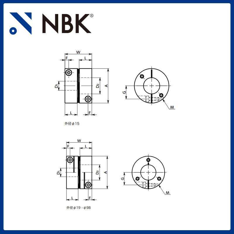 NBK单膜片联轴器 XHS-44C 短型连轴器货期短 替换三木R+W