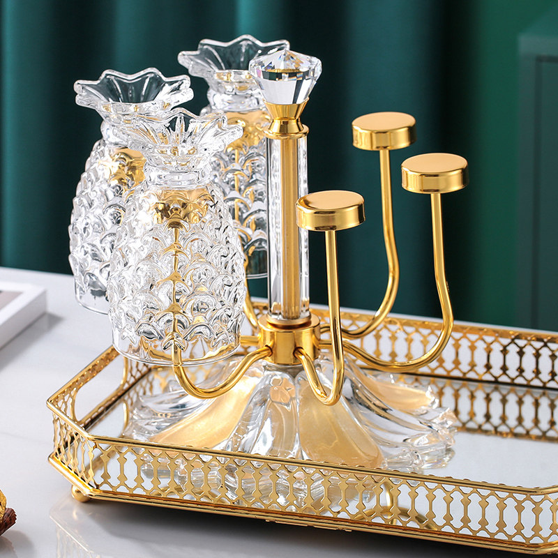 创意杯架水杯架子置物架玻璃杯挂架沥水托盘N欧式家用客厅倒挂杯