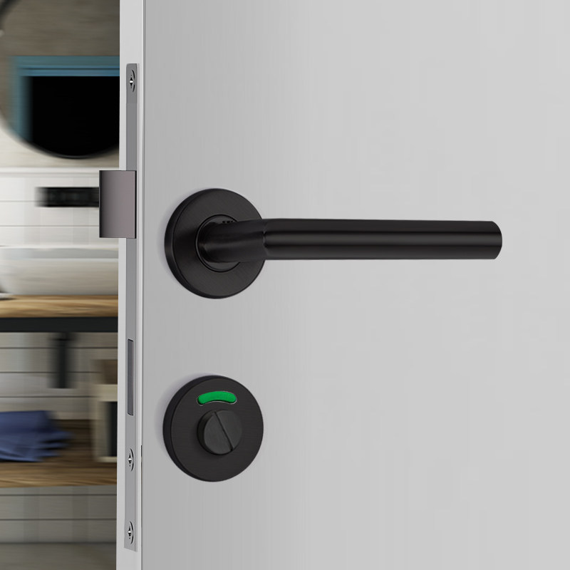 304直角把h手公共厕所卫生间隔断配件红绿门锁加厚有人无人指示