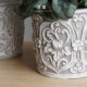 泥器创意个性 浮雕白色圆形多肉水泥花盆透气客厅桌面阳 文i艺欧式