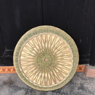 竹编制品竹簸箕竹匾竹编圆形E晾晒家用水丸药匾无孔筛子