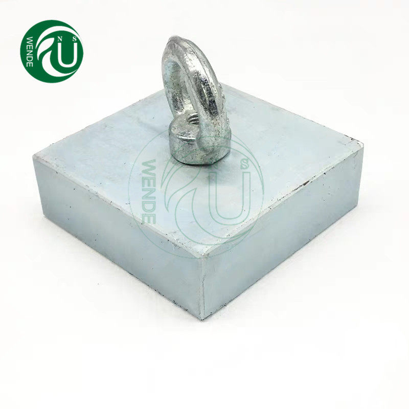磁铁强力磁吸铁石100X100X20mm 打捞强磁铁钕铁硼100*100*20孔8MM