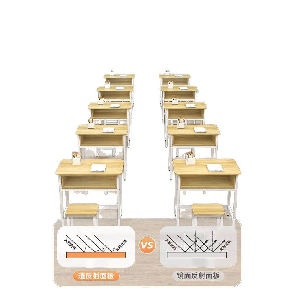 学生课桌椅双层带抽屉课桌补习班辅导单人双人三人位会议培训课桌