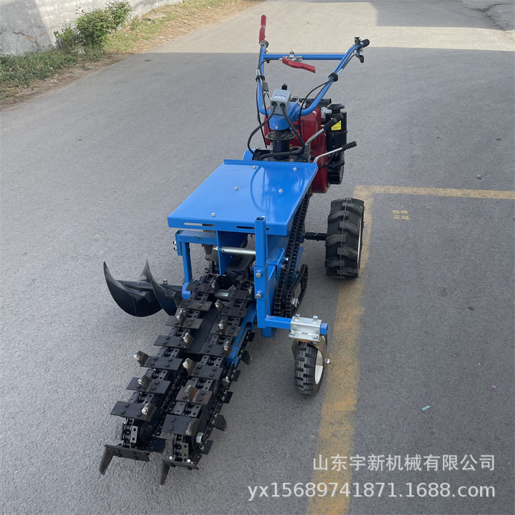 手扶式链条开沟机 自来水埋管开槽机 柴油自走式挖沟机