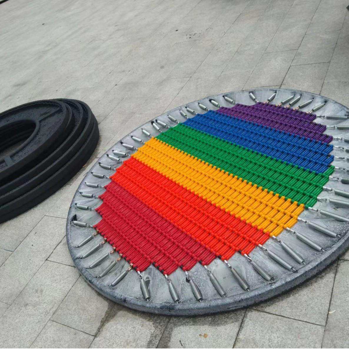 户外地面埋地蹦床圆形弹跳蹦床幼儿园公园景区儿童游乐设施