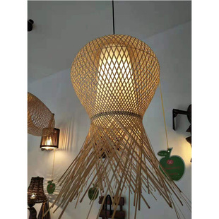 东南亚风格 卧室阳台灯具创意复古竹木藤吊灯常州古镇义乌浙江深圳