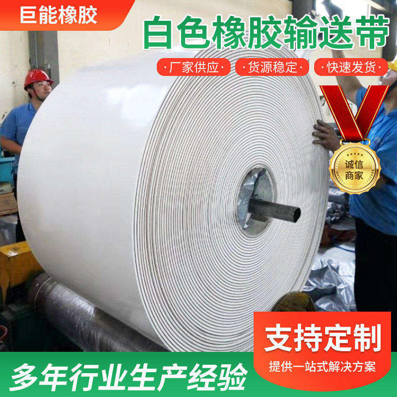 白色橡胶输送带 矿用多规格尼龙输送带 普通橡胶耐磨环形传送带