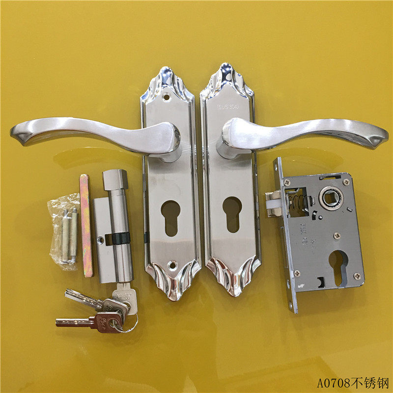 不锈钢双舌卧室工程门锁卫生间小50木门锁执手锁门把手机械门锁