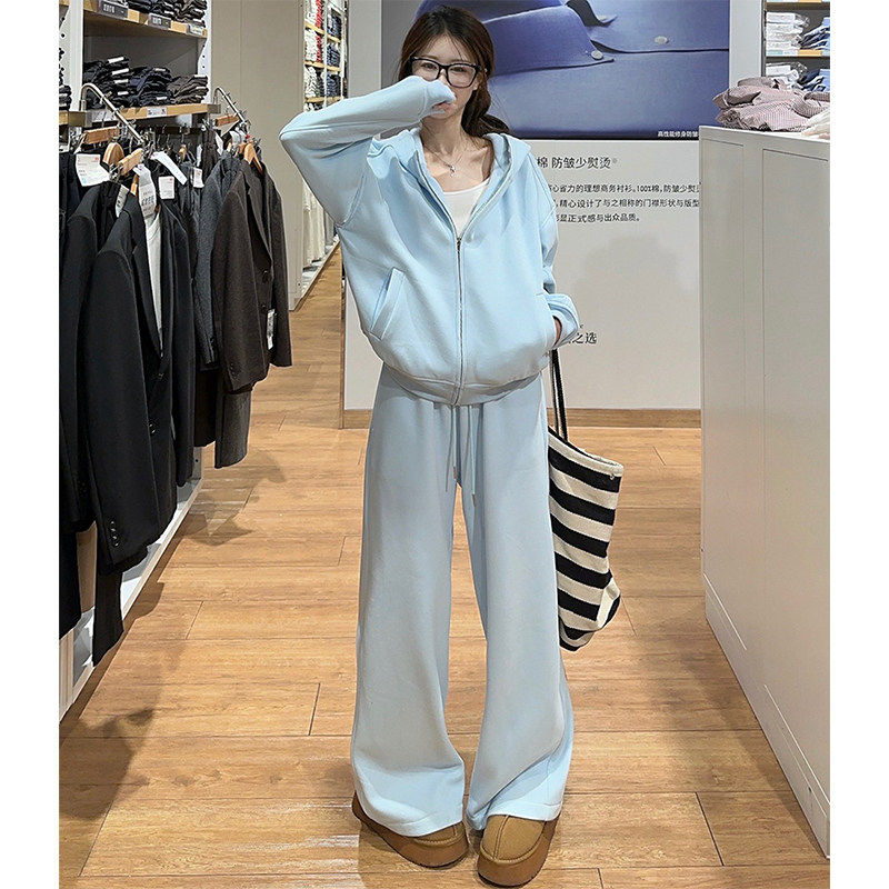 盐系显白连帽卫衣运动套装女开春学生韩系时尚休闲两件套宽松显瘦