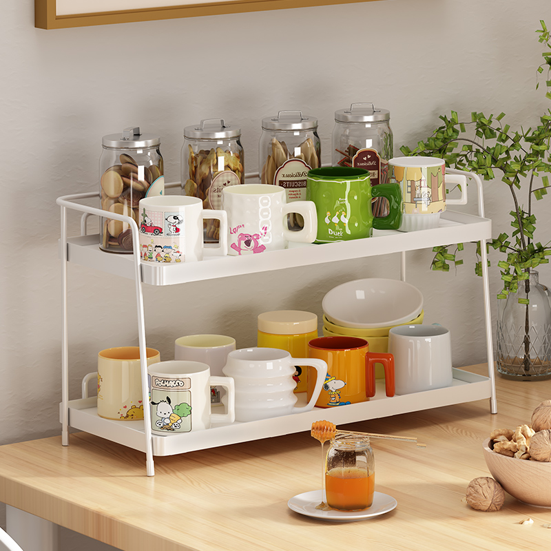 速发杯室办公架厨房咖层水杯收纳置物架家用沥水架桌面双啡茶杯收