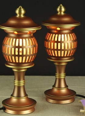 速发佛前长灯灯纯铜莲花灯用佛台灯灯神灯明家供插电一对